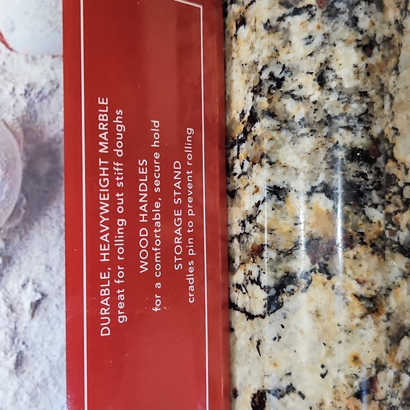 New/Giftable! For the love of Cooking/Cooks Supply Co MARBLE Rolling Pin w Stand - Picture 3 of 6